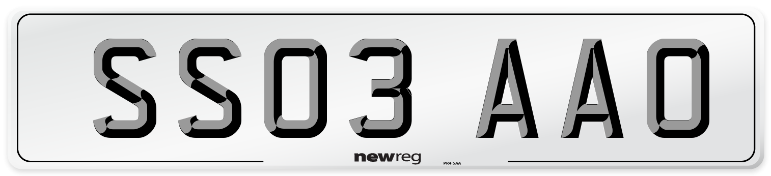 SS03 AAO Number Plate from New Reg
